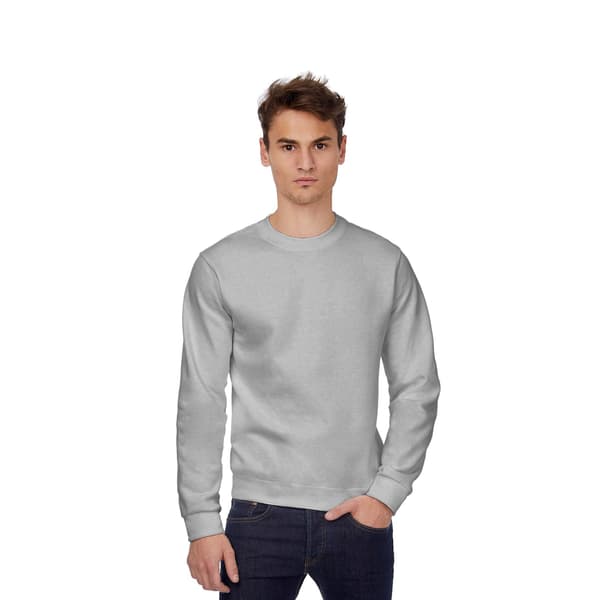 B&C Herr Crew Neck Sweatshirt Top S Heather Grey Heather Grey S