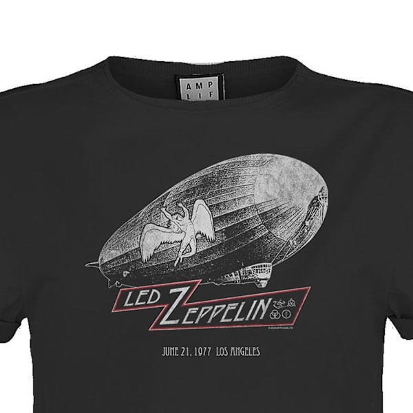 Amplified Womens/Ladies Dazed And Confused Led Zeppelin Crop To Charcoal L