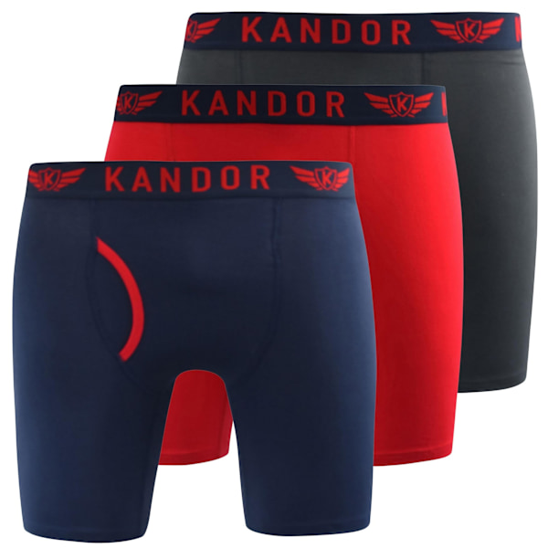 Kandor Herr Trunken Boxershorts (3-pack) S Röd Red S