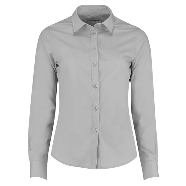 Kustom Kit Dam/Kvinnor Poplin Skräddarsydd Långärmad Skjorta 20 Light Grey 20 UK