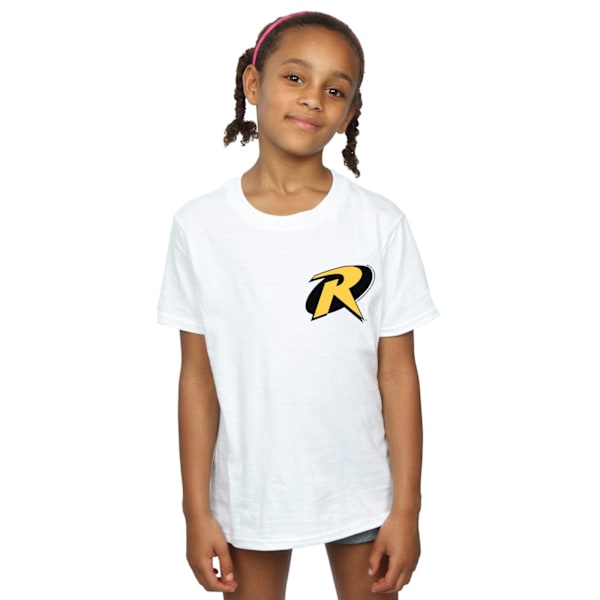 DC Comics Girls Batman Robin Logo Bomull T-shirt 9-11 år Vit White 9-11 Years