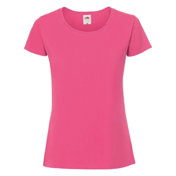 Fruit Of The Loom Dam T-shirt i Ringspun Premium, Storlek L, UK Fuchsia L UK