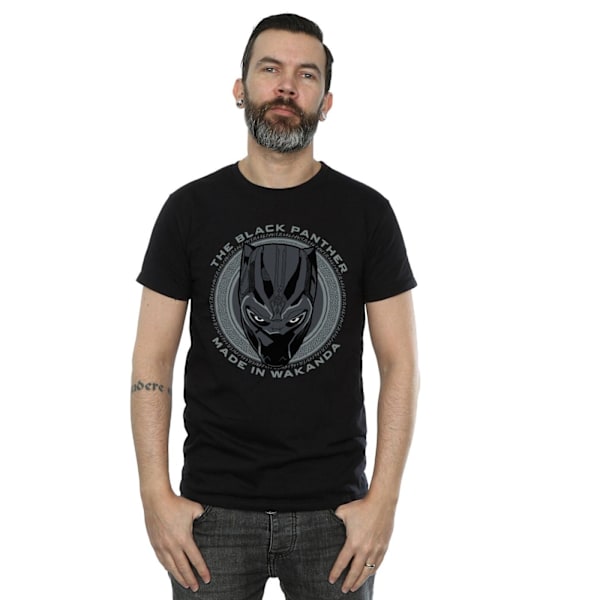 Black Panther Herr T-shirt i bomull L Svart Tillverkad i Wakanda Black L