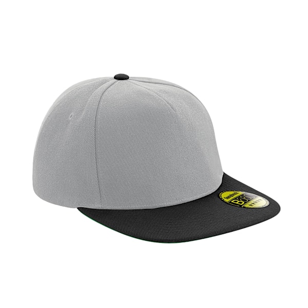 Beechfield Unisex Vuxen Original Flat Peak Snapback Cap En Storlek Grå/Svart Grey/Black One Size