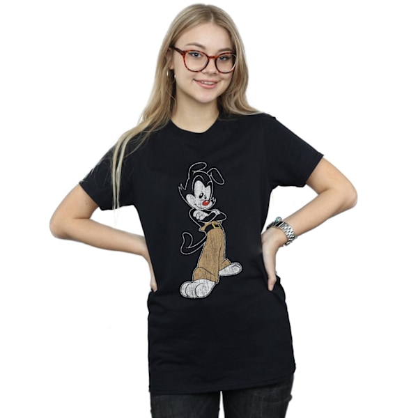 Animaniacs Dam/Damer Yakko Klassisk Pose Bomull Pojkvän T- Black L