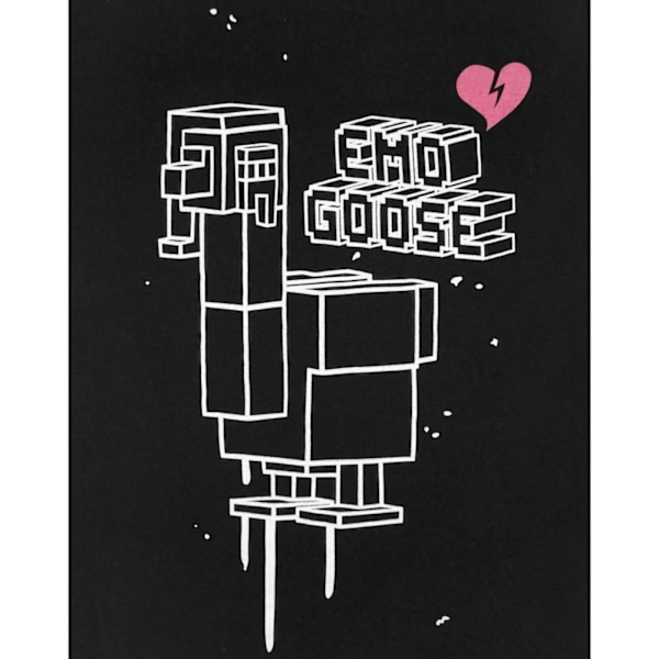 Crossy Road Dam/Kvinnor Emo Goose T-Shirt L Svart Black L