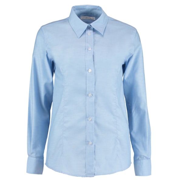 Kustom Kit Oxford Skräddarsydd långärmad skjorta för dam/dam 10 Light Blue 10 UK