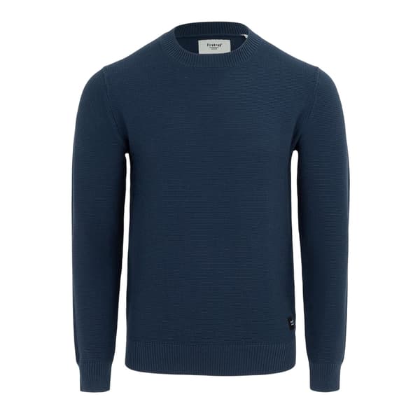 Firetrap Herr Stickad Tröja med Rund Hals S Marinblå Navy S