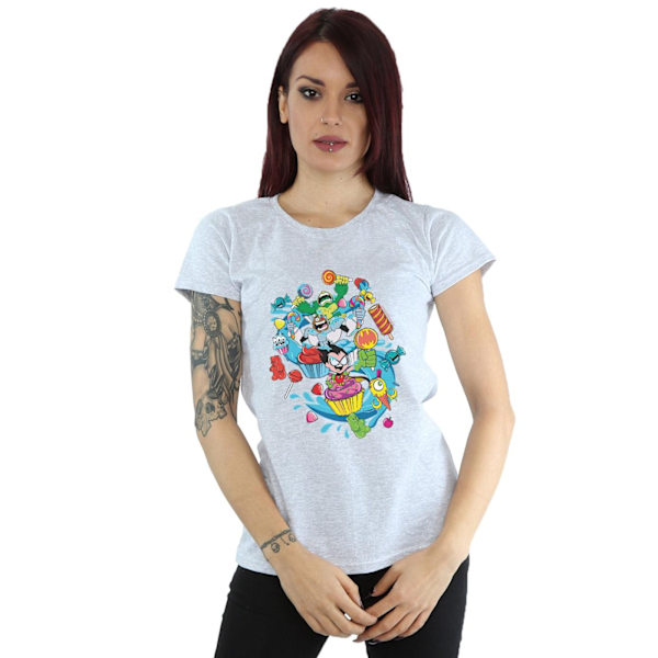 DC Comics Dam/Kvinnor Teen Titans Go Candy Mania Bomull T-shirt Sports Grey S