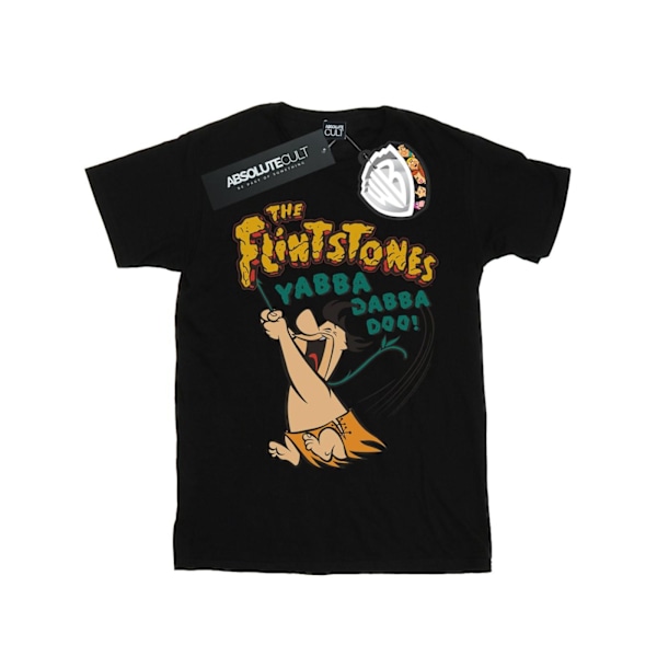 The Flintstones Dam/Damer Fred Yabba Dabba Doo Bomull Boyfriend T-Shirt XL Svart Black XL