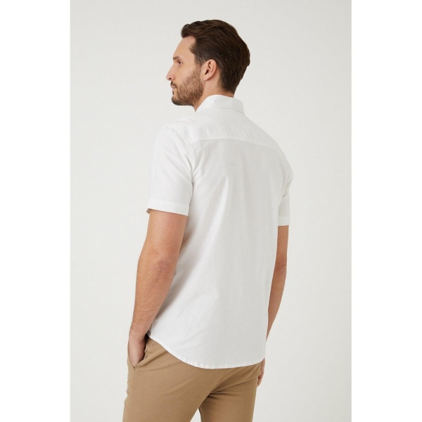 Burton Mens Oxford Slim Kortärmad Skjorta XL Vit White XL