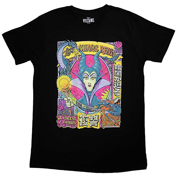 Sleeping Beauty Unisex Vuxen Låt Kaos Regera Maleficent T-shirt Black XL