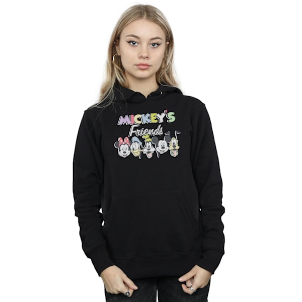 Disney Dam/Kvinnor Mickey Mouse Vänner Faded Nostalgia Hoodie Black M