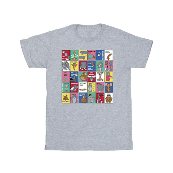 Tom And Jerry Herr Grid Squares T-Shirt M Sports Grey Sports Grey M