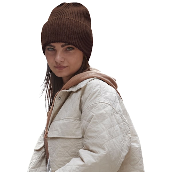 Beechfield Cuffed Oversized Beanie One Size Walnut Walnut One Size