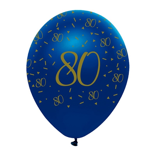 Kreativa party latexkonfetti 80-årsballonger (6-pack) One Size Navy/Gold One Size