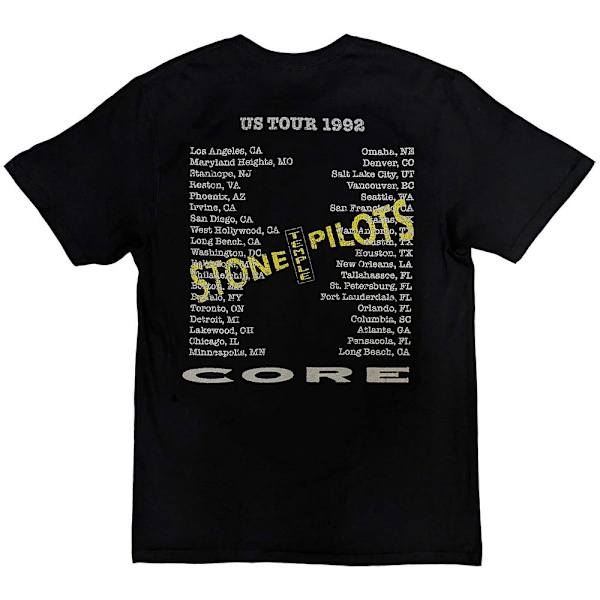 Stone Temple Pilots Unisex Adult Core US Tour 92 T-Shirt L Svart Black L
