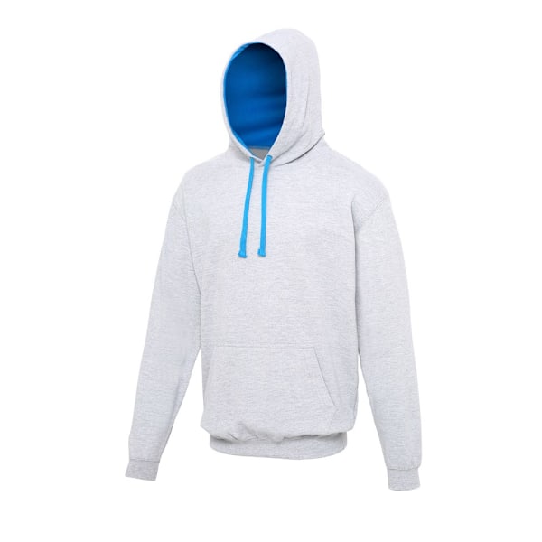 Awdis Varsity Hooded Sweatshirt / Hoodie M Heather Grey/ Sapphi Heather Grey/ Sapphire Blue M