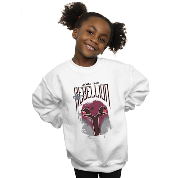 Star Wars Girls Rebels Rebellion Sweatshirt 5-6 år Vit White 5-6 Years