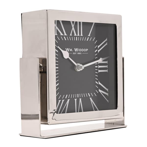 Wm.Widdop Silver Fyrkantig Mantelklocka - 18cm En Storlek Silver Silver One Size