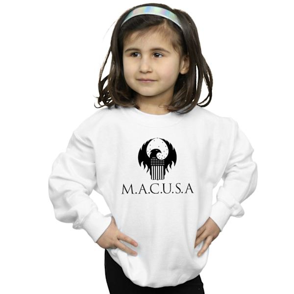 Fantastiska vidunder Girls MACUSA Logo Sweatshirt 9-11 år Vit White 9-11 Years