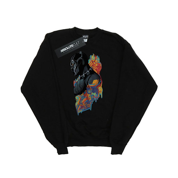 Marvel Boys Black Panther Profil Sweatshirt 7-8 år Svart Black 7-8 Years