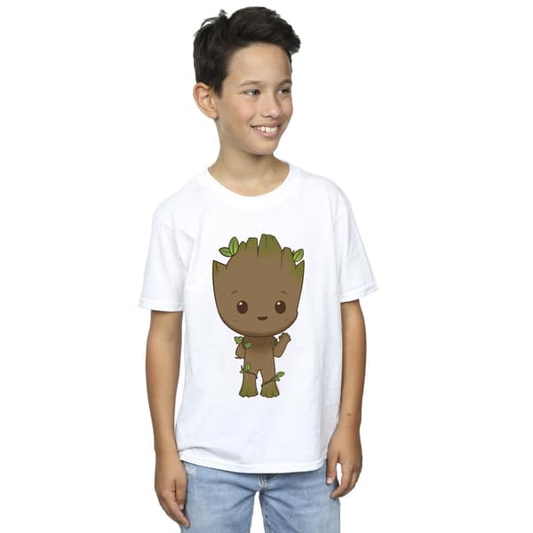Marvel Pojkar I Am Groot Chibi Wave Pose T-Shirt 5-6 År Vit White 5-6 Years
