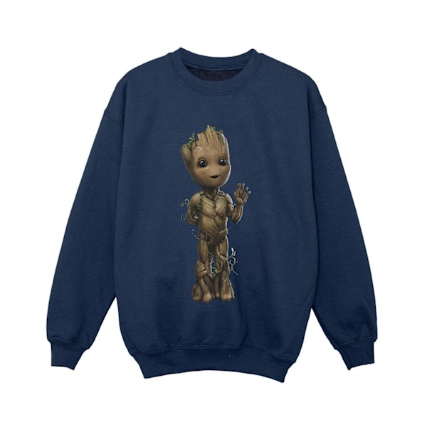 Marvel Boys I Am Groot Wave Pose Sweatshirt 3-4 år Marinblå Navy Blue 3-4 Years