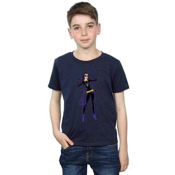 DC Comics Boys Catwoman Happy Pose T-Shirt 9-11 år Marinblå Navy Blue 9-11 Years