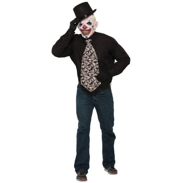 Bristol Novelty Unisex Vuxna Evil Clown Jumbo Tie One Size Bla Black/White One Size