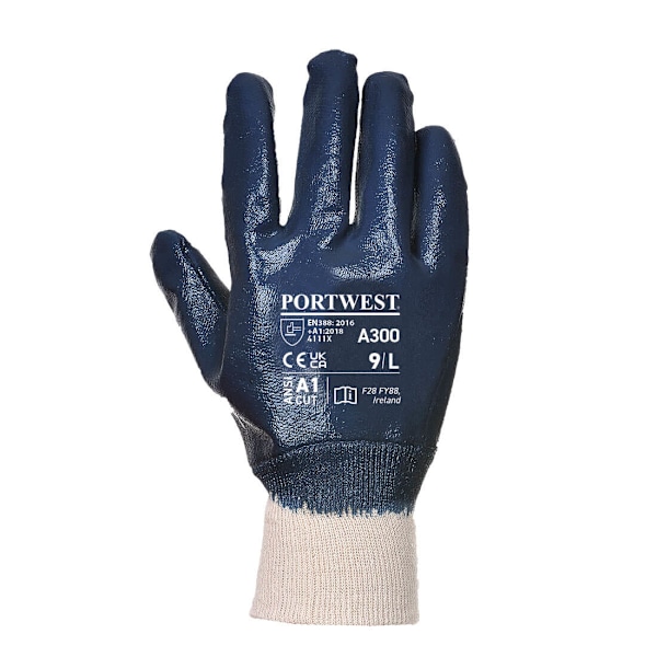 Portwest Unisex Adult A300 Stickade Manschetter Nitril Säkerhetshandskar M Navy M