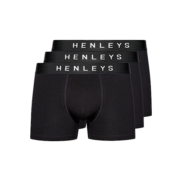Henleys Mens Coalink Boxer Shorts (3-pack) S Svart Black S