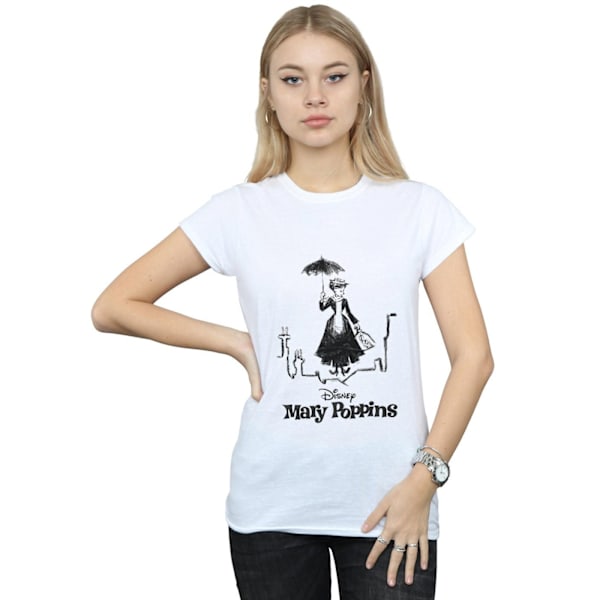 Disney Dam/Kvinnor Mary Poppins Taklandning Bomull T-shirt White S