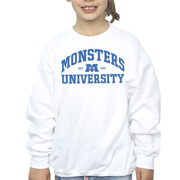 Disney Flickor Monsters University Logotyp Tröja 3-4 År Vit White 3-4 Years