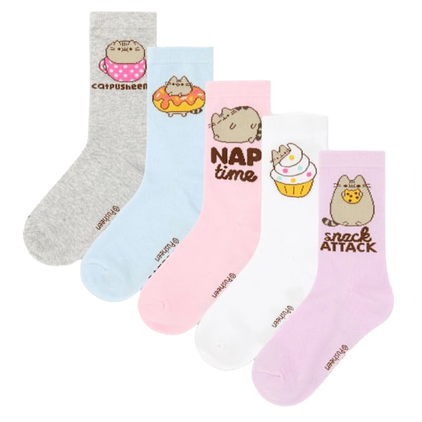Pusheen Dam/Kvinnor Snack Attack Strumpset (5-pack) 4 UK-8 Multicoloured 4 UK-8 UK