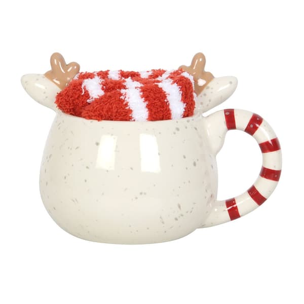 Something Different Rudolph Ren Mugg och Sock Set One Size White/Red One Size