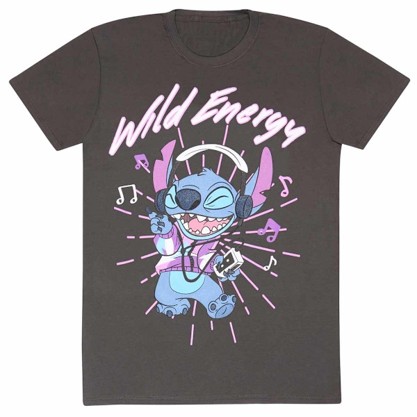 Lilo & Stitch Unisex Vuxen Wild Energy T-Shirt L Charcoal Charcoal L