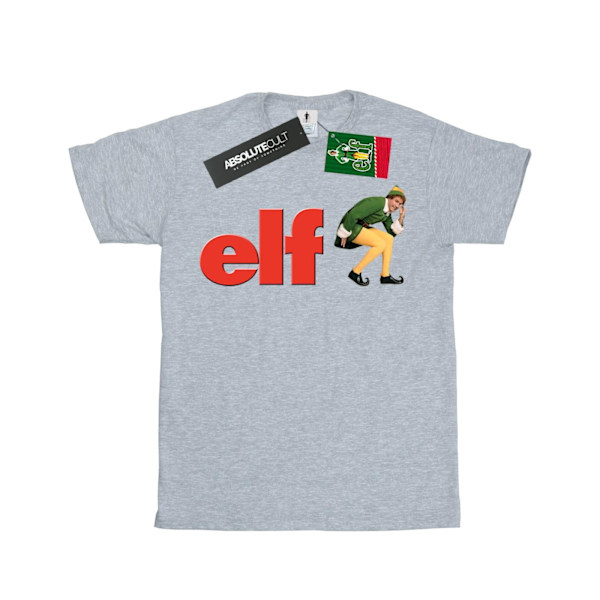 Elf Girls Crouching Logo Bomull T-shirt 9-11 År Sports Grey Sports Grey 9-11 Years