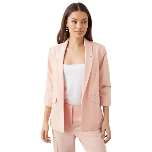 Dorothy Perkins Dam/Dam Petite Ruched Blazer 14 UK Blush Blush 14 UK