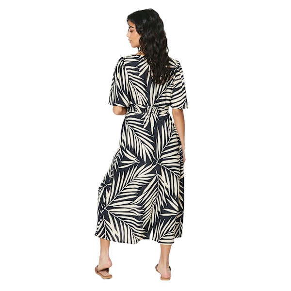 Dorothy Perkins Dam/Kvinnor Palmtryck Knapp Detalj Petite M Black/White 6 UK