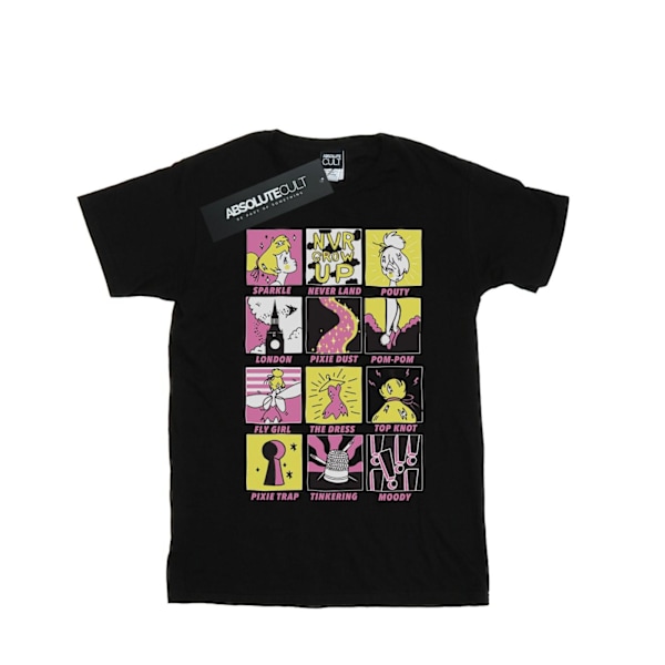 Disney Mens Tinkerbell Squares T-Shirt M Svart Black M