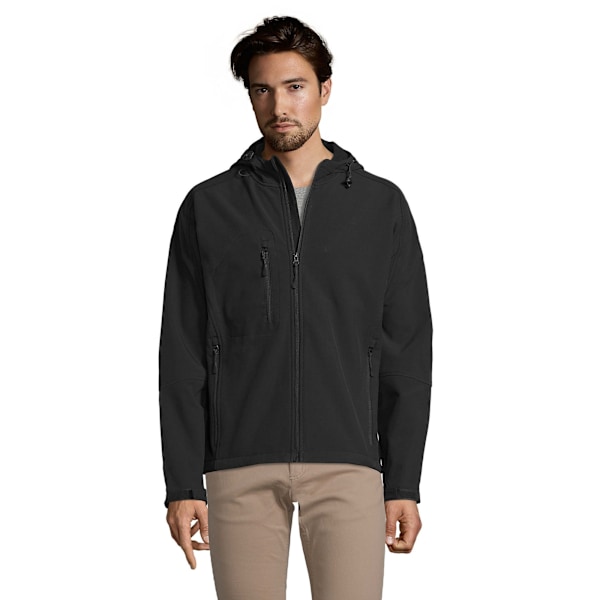 SOLS Replay Herr Soft Shell Jacka med Huva (Andningsbar, Vindtät Black 3XL