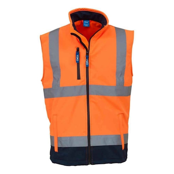 Yoko Unisex Vuxen Softshell Hi-Vis Gilet XXL Orange/Marinblå Orange/Navy XXL