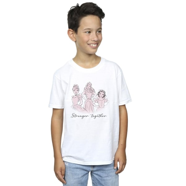 Disney Boys Princesses Stronger Together T-shirt 7-8 år Vit White 7-8 Years