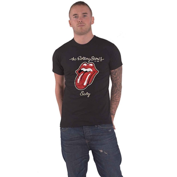 The Rolling Stones Unisex Adult Sixty Plastered Suede T-Shirt S Black S