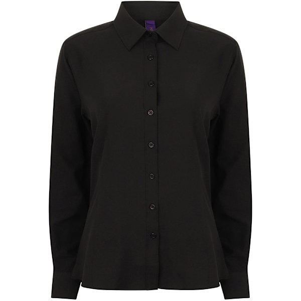 Henbury Dam/Damer Wicking Långärmad Arbetsskjorta M Svart Black M