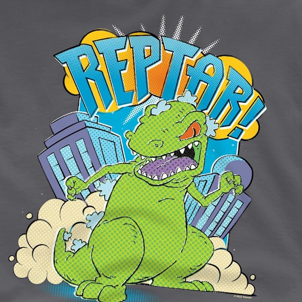 Rugrats Herr Stomp Reptar T-Shirt 4XL Gråmelerad Charcoal 4XL