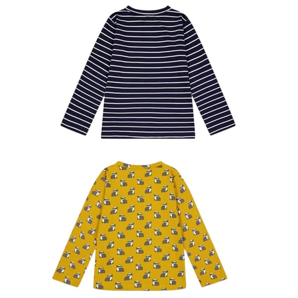 Lilly & Sid Barn/Barn Grävlingsränder Långärmad T-shirt Navy/Yellow 0-6 Months