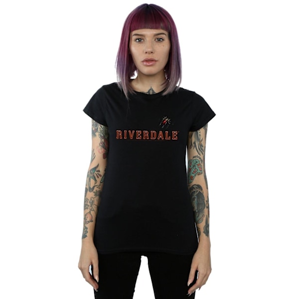 Riverdale Dam/Kvinnors Spindel Brosch Bomull T-shirt XL Svart Black XL