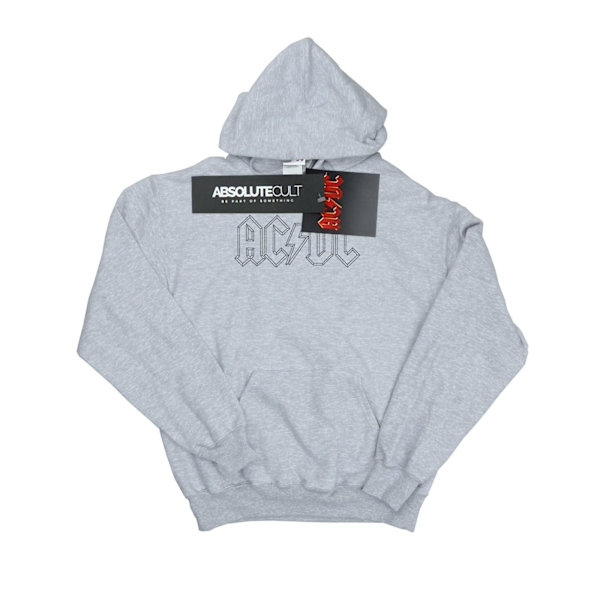 AC/DC Dam/Kvinnor Svart Kontur Logo Hoodie M Heather Grey Heather Grey M